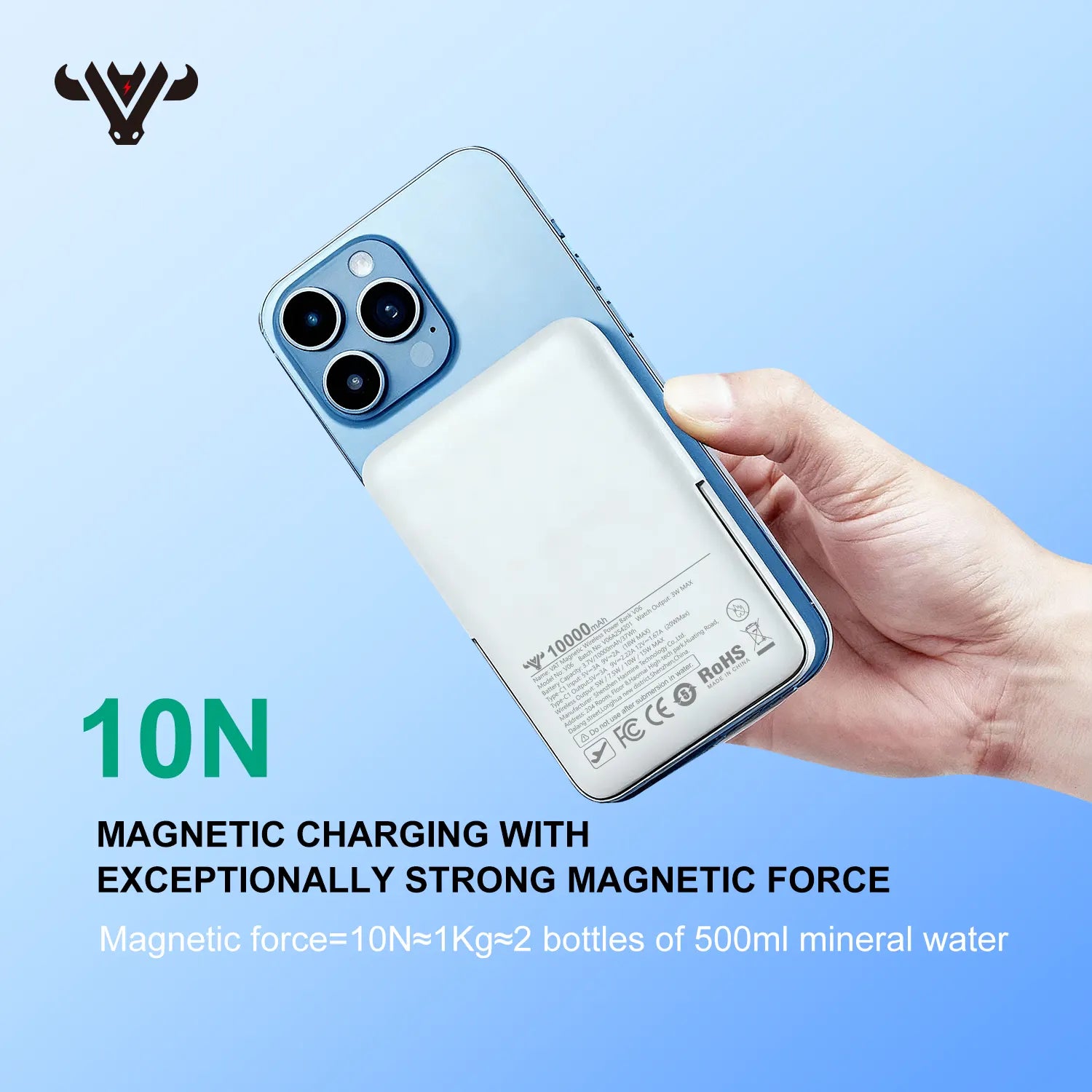 10000mAh Magnetic Wireless Power Bank | 15W Fast Wireless & 20W Type-C Charging | Supports Smartwatches & Earbuds