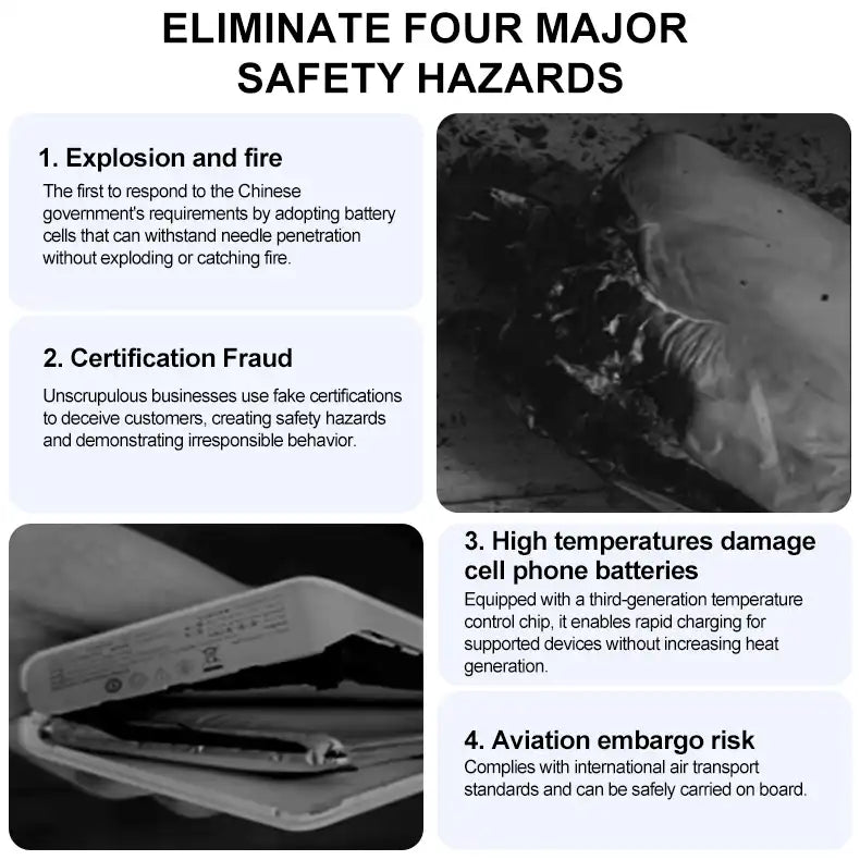 6.8mm Thinnest Potable Magsafe Powerbank Ultra Thin Power Bank 5000mAh, Semi-Solid Battery Cell Safest Phone Charger Passes Nail Penetration Test Without Fire or Explosion