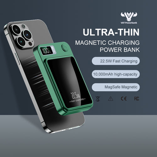 10000mAh Magnetic Magsafe Power Bank with 15W Wireless Fast Charging USB Type-C Portable Power Bank for iphone & Andorid