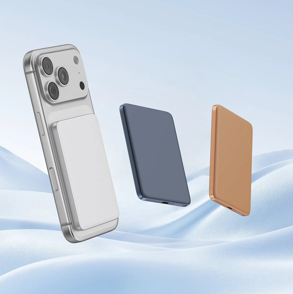 6.8mm Thinnest Potable Magsafe Powerbank Ultra Thin Power Bank 5000mAh, Semi-Solid Battery Cell Safest Phone Charger Passes Nail Penetration Test Without Fire or Explosion