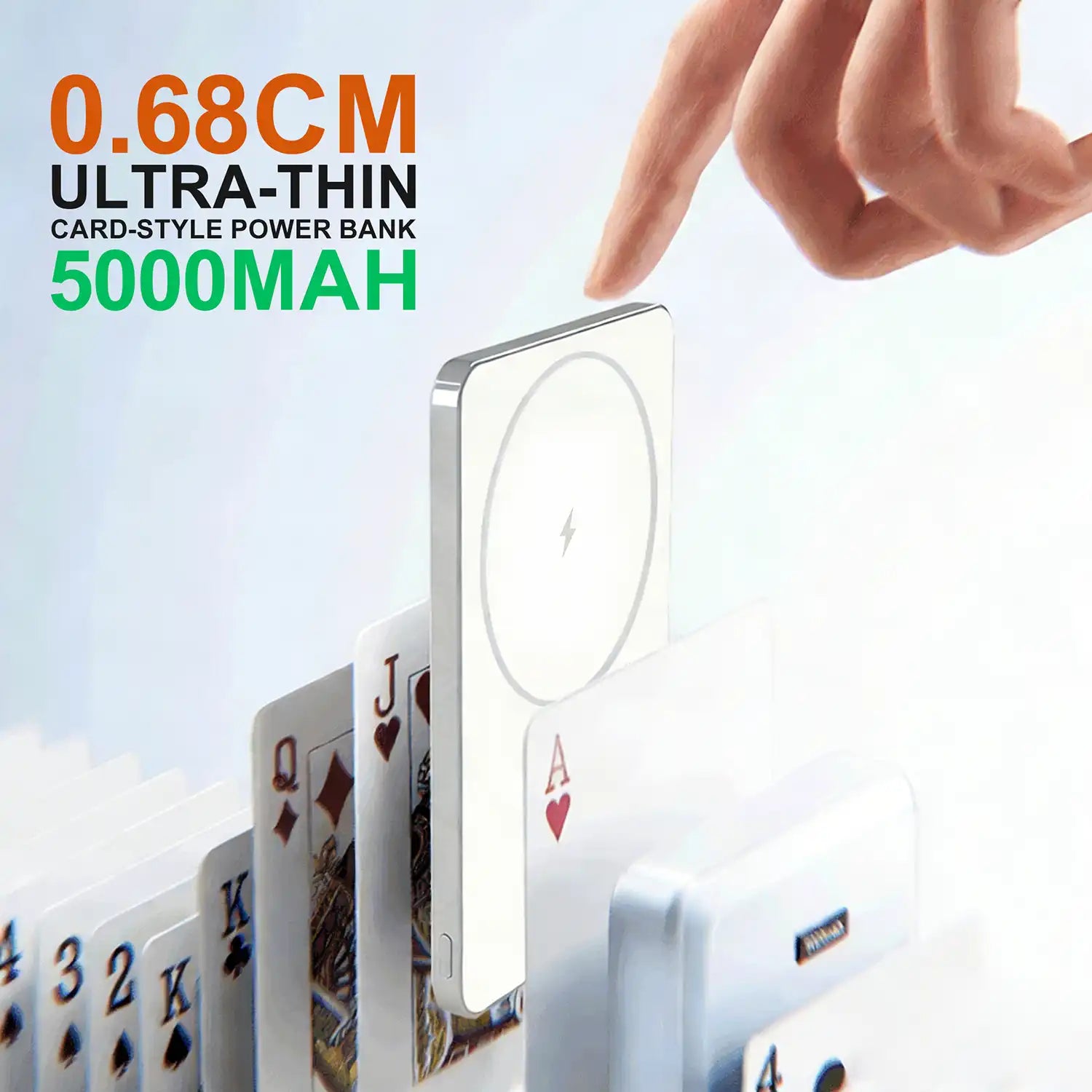 6.8mm Thinnest Potable Magsafe Powerbank Ultra Thin Power Bank 5000mAh, Semi-Solid Battery Cell Safest Phone Charger Passes Nail Penetration Test Without Fire or Explosion